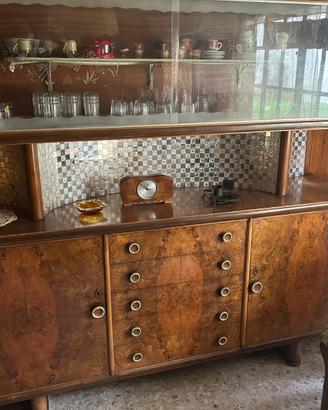 Credenza vetrina in radica anni '50 tutta original
