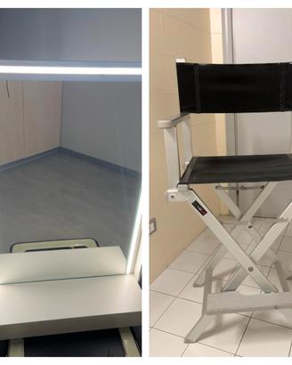 Postazione Professionale Make up specchio e sedia
