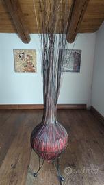 lampada etnica tessuto rosso