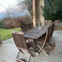Tavolo esterno teak con sedie