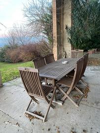 Tavolo esterno teak con sedie