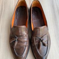 Mocassini Santoni in pelle marrone n. 7 1/2