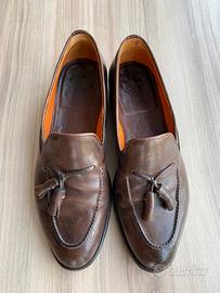 Mocassini Santoni in pelle marrone n. 7 1/2