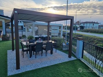 PERGOLA  CON TELO TESO RETRATTILE mt.3 X 3
