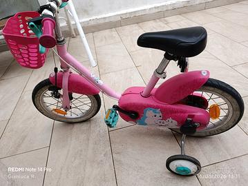 Bicicletta rosa per bambina con ruote da 14 "