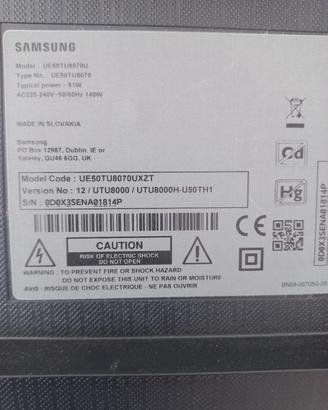 Ricambi TV Samsung UE50TU8070U
