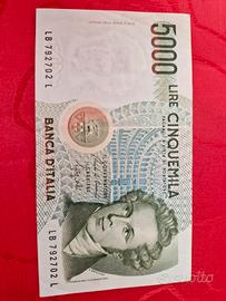 Banconota da 5000lire Bellini gov.Ciampi 