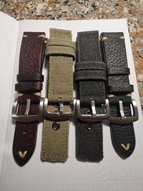 cinturini Canvas, cuoio. 22mm