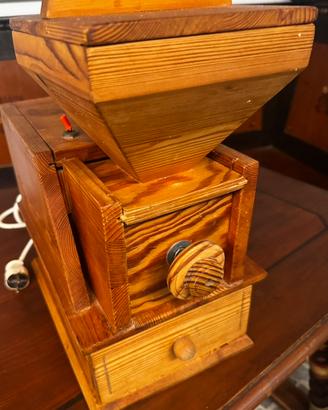 Mulino macinacereali elettrico in legno massello