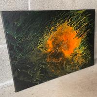 Dipinto su tela tecnica acrylic fluid art paint.