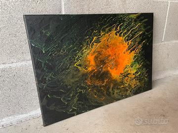 Dipinto su tela tecnica acrylic fluid art paint.