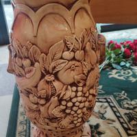 Grande vaso portaombrelli in ceramica decorata 