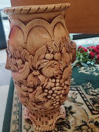 Grande vaso portaombrelli in ceramica decorata 