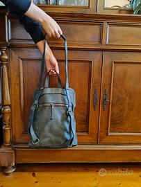 Borsa-Zaino in pelle color verde bosco