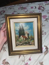 Quadro a olio su tela - paesaggio rurale