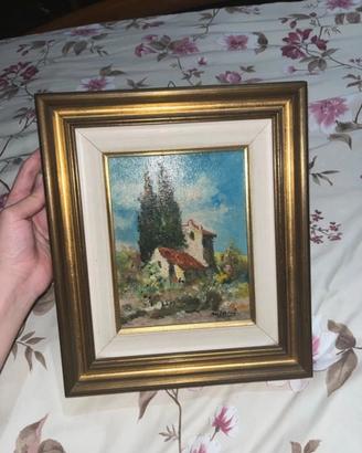 Quadro a olio su tela - paesaggio rurale