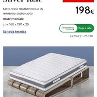 Materasso matrimoniale in memory sottovuoto