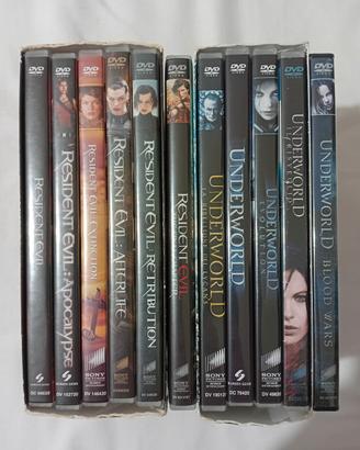dvd serie Resident Evil e Underworld