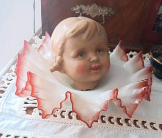 Testa di bambola antica pezzo unico vintage d’arte