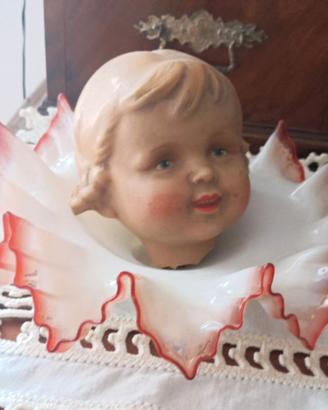 Testa di bambola antica pezzo unico vintage d’arte