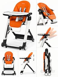Seggiolone Peg Perego Siesta Arancia reclinabile