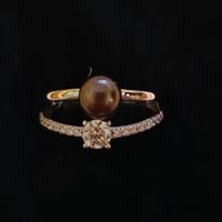 Mayumi Anello regolabile in Argento 925‰ Perle Pie