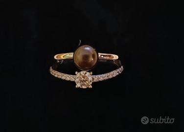 Mayumi Anello regolabile in Argento 925‰ Perle Pie