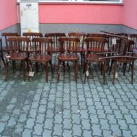 14 sedie depoca in faggio restaurate SC