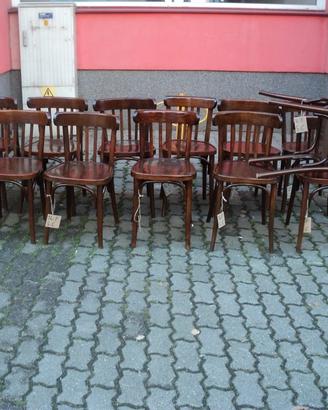 14 sedie depoca in faggio restaurate SC