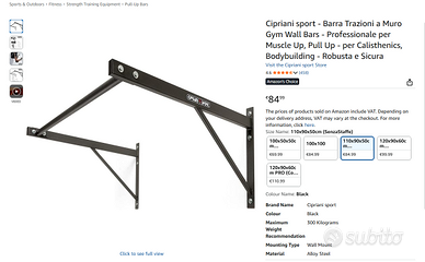 Barra trazioni Cipriani Sport  100×100×50