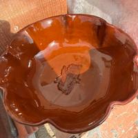 Ciotola vintage smaltata in terracotta