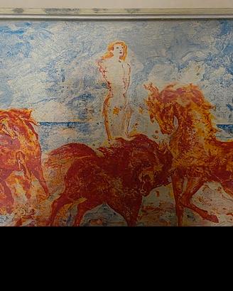 Aligi Sassu. Litografia su Lastra d'argento con ce