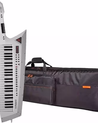 Roland AX Edge White,borsa,pedale,kit pile,FULL