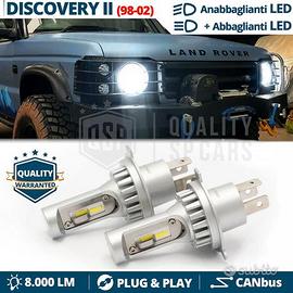 LAMPADINE LED H4 Per Fari DISCOVERY 2 98-02 6500K