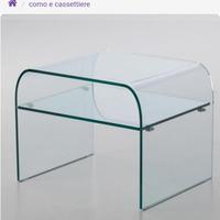 due comodini in vetro 