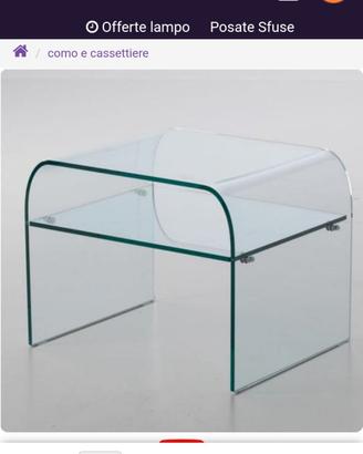 due comodini in vetro 