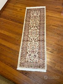 Tappeto da corridoio artigianale, seta e lana