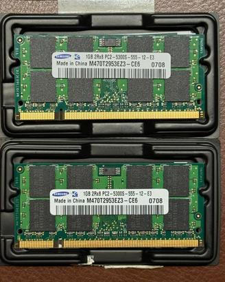 SODIMM 2 x 1Gb DDR2 SAMSUNG MT470T2953EZ3-CE6