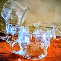 Tazze punch vetro soffiato inciso ca 40's