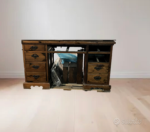 Scrivania legno massello