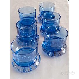 6 bicchieri blu per l'acqua 