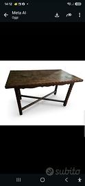 Tavolo Rustico Antico in Legno Massello Noce - Art