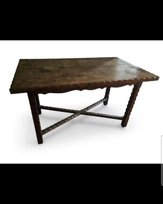 Tavolo Rustico Antico in Legno Massello Noce - Art