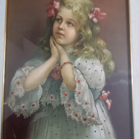Quadro 1900 stampa antica con ricami