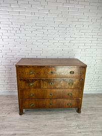 Comò Biedermeier in noce del 1800