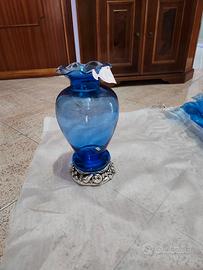 vaso fiori con base in argento 