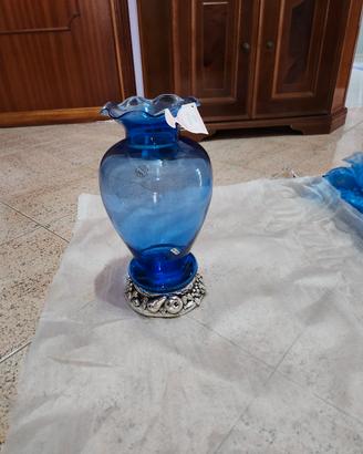 vaso fiori con base in argento 