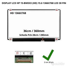 DISPLAY LCD HP15-BW0XX (HD)15.6 1366X768LED 30 PIN