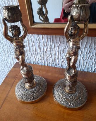 Coppia di candellieri vintage 