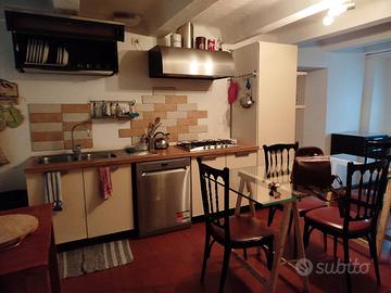 cucina con elettrodomestici 